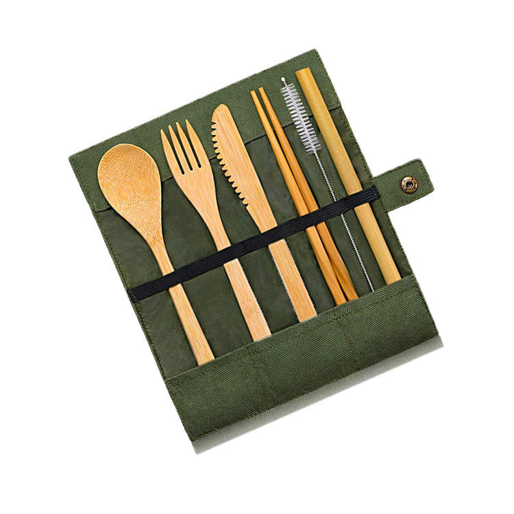 Eco friendly reusable bamboo utensils set