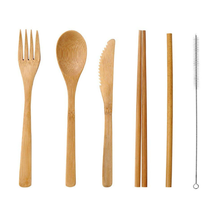 Eco friendly reusable bamboo utensils set