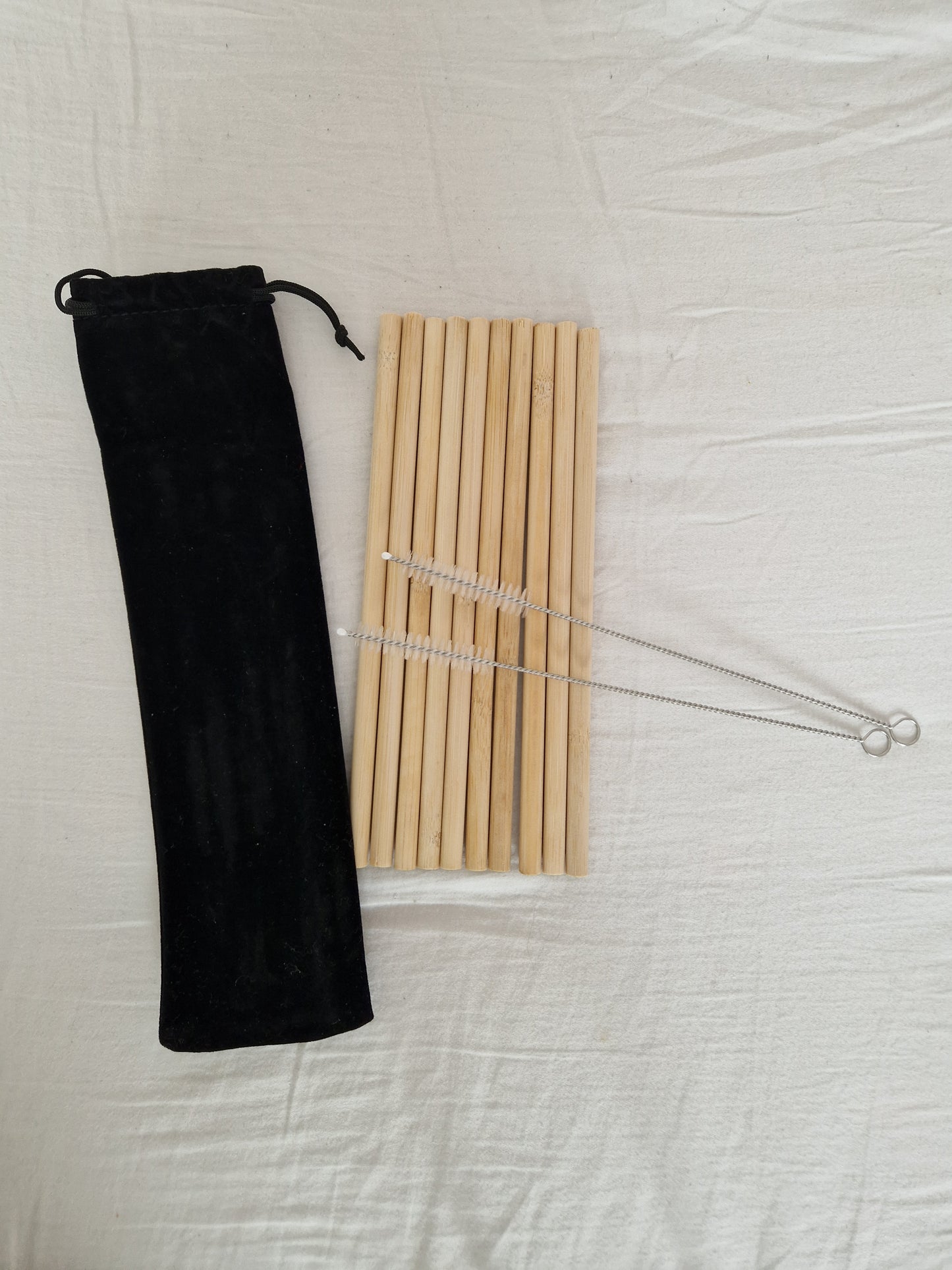 10Pcs Natural Bamboo Drinking Straws β Reusable, Eco-Friendly Cocktail Straws with Cleaning Brushes