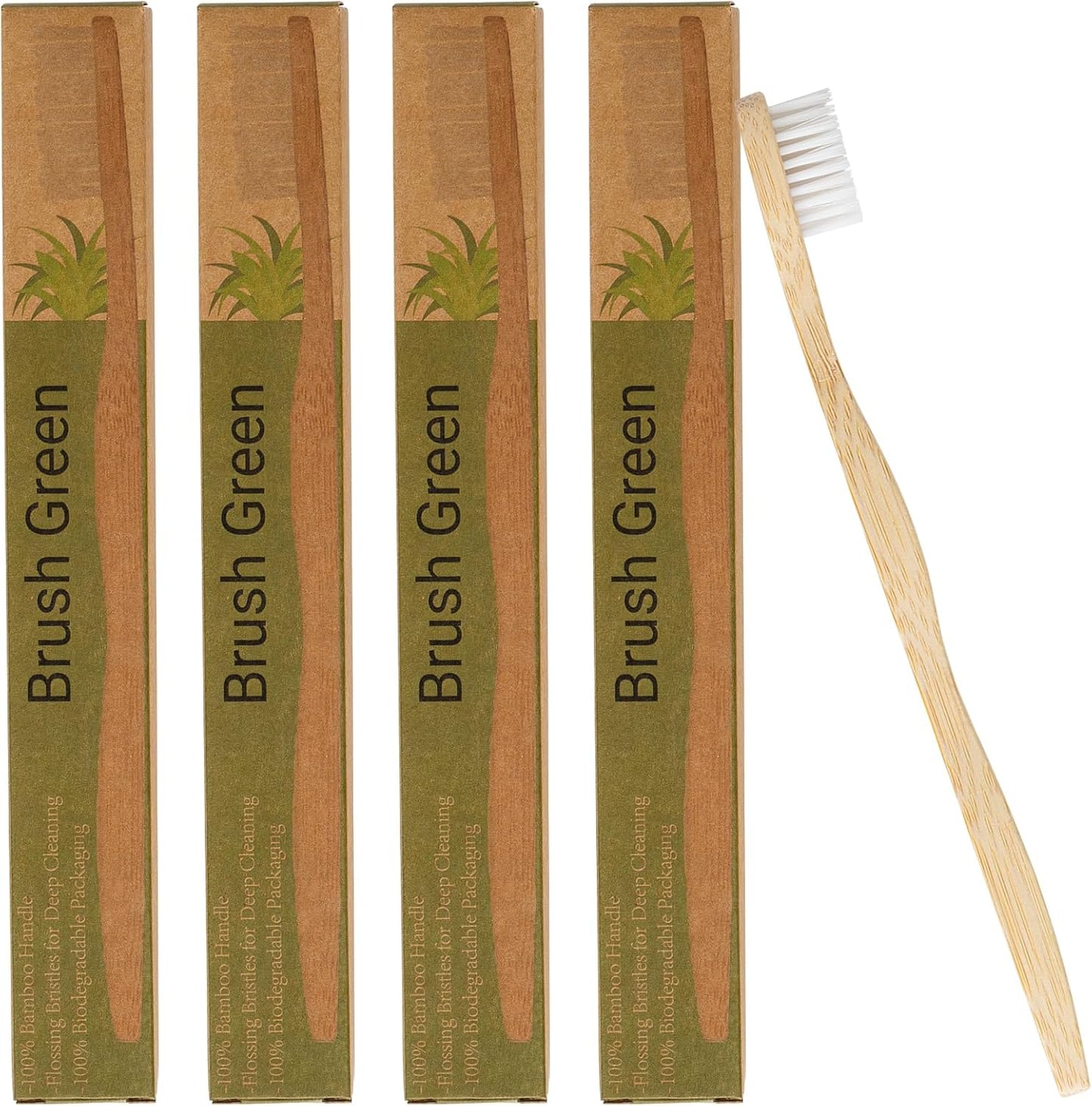 Experience a superior clean with our premium eco-friendly bamboo toothbrush pack featuring soft, flossing bristles for optimal oral care. pack of 4