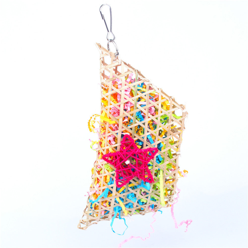 Sustainable Bamboo parrots, small birds, hamsters, and rats toy – chewable, climbable, natural and loveable!