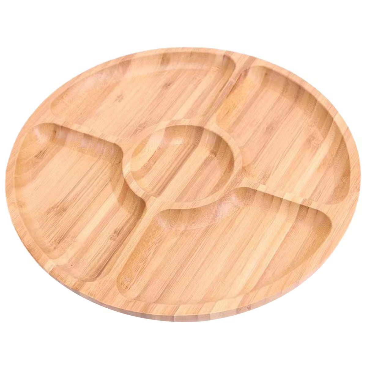 Bamboo Round 5-Compartment Serving Tray β Eco-Friendly, Sustainable & Stylish πΏβ¨