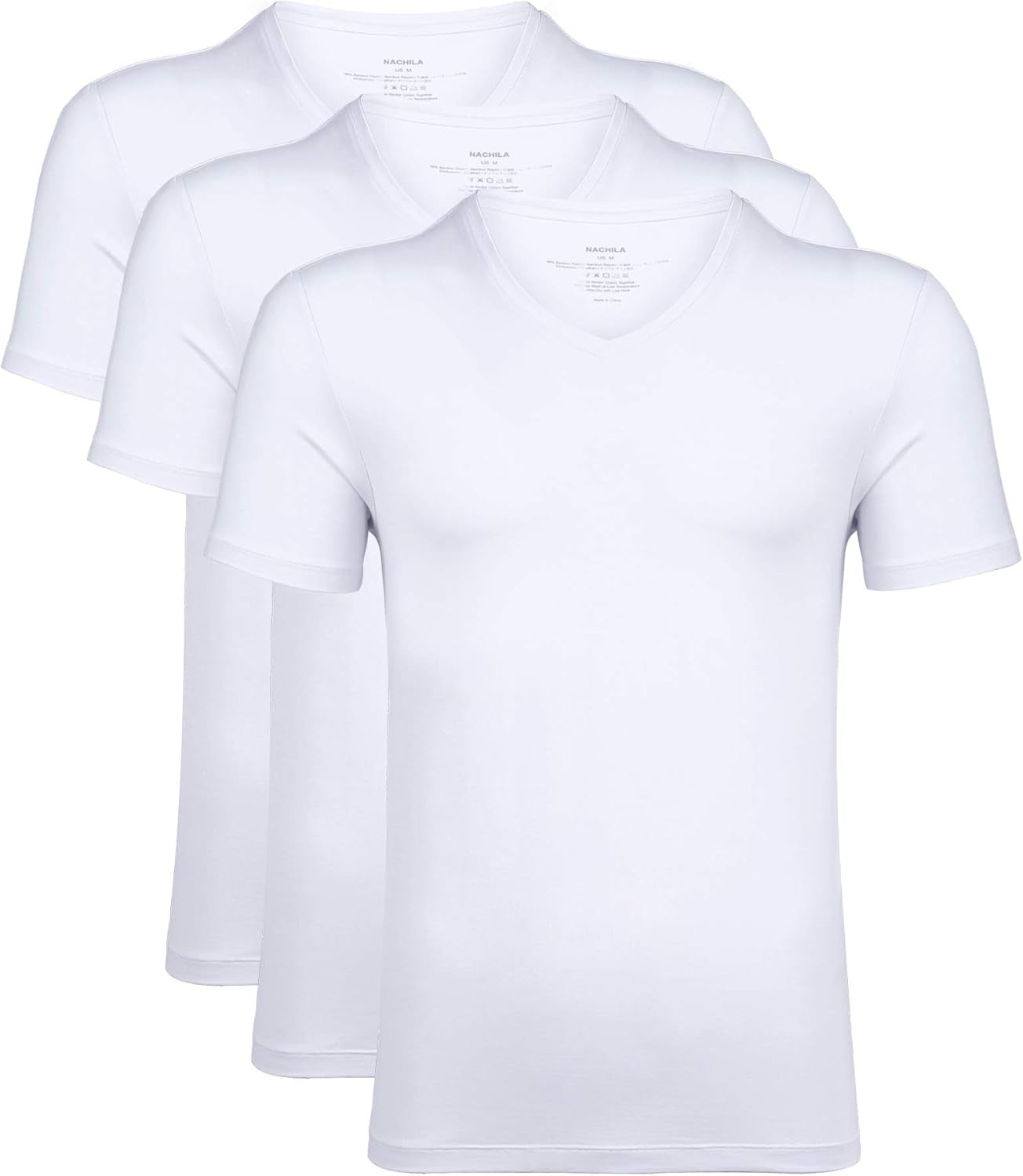 Men's Bamboo viscose undershirts – 3-Pack soft short sleeve tees | Eco-friendly, durable & ultra-comfy loungewear tops