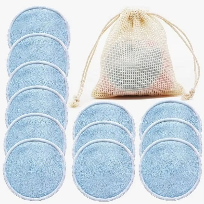 Reusable Bamboo Makeup Remover Pads – 12-Pack Washable & Eco-Friendly Cleansing Rounds