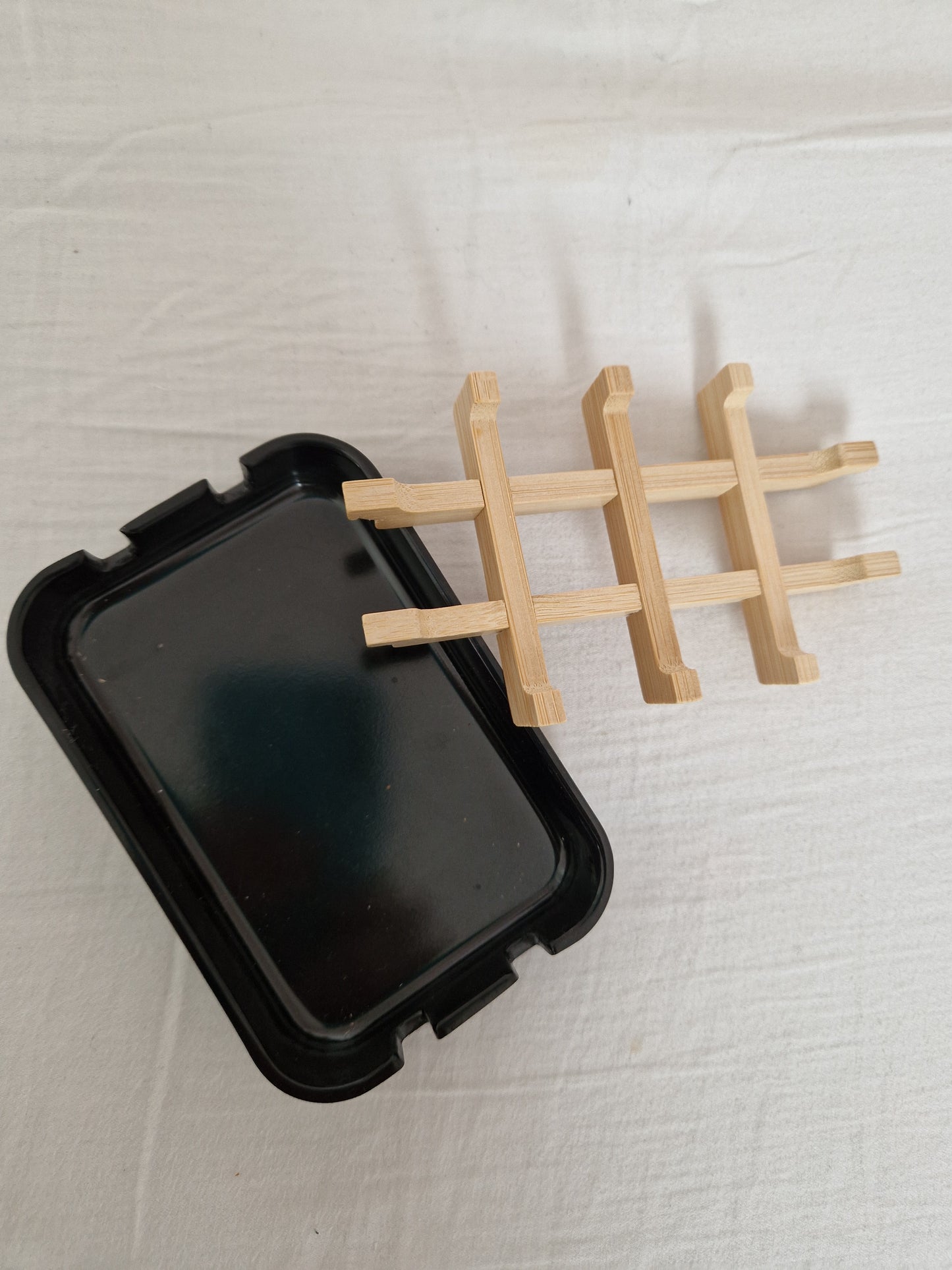 Eco-Friendly Bamboo Soap Dish – Handcrafted Wooden Holder & Portable Bathroom Tray