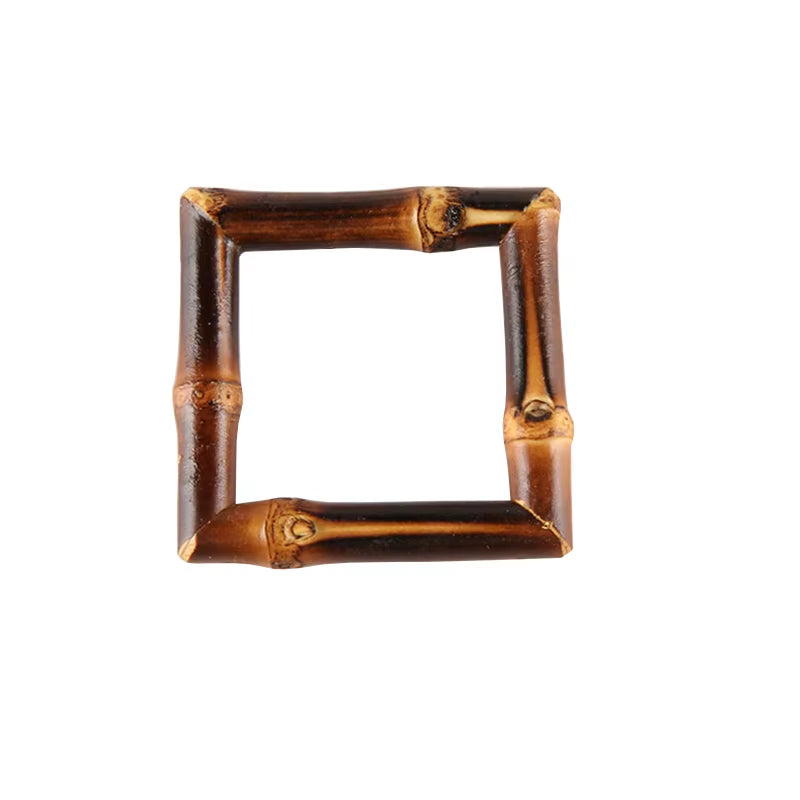 Handmade square Bamboo root napkin ring – Natural wooden napkin holder for Restaurants & Dining Decor