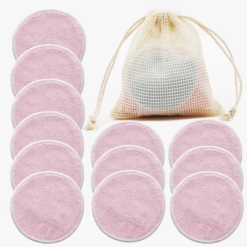 Reusable Bamboo Makeup Remover Pads – 12-Pack Washable & Eco-Friendly Cleansing Rounds