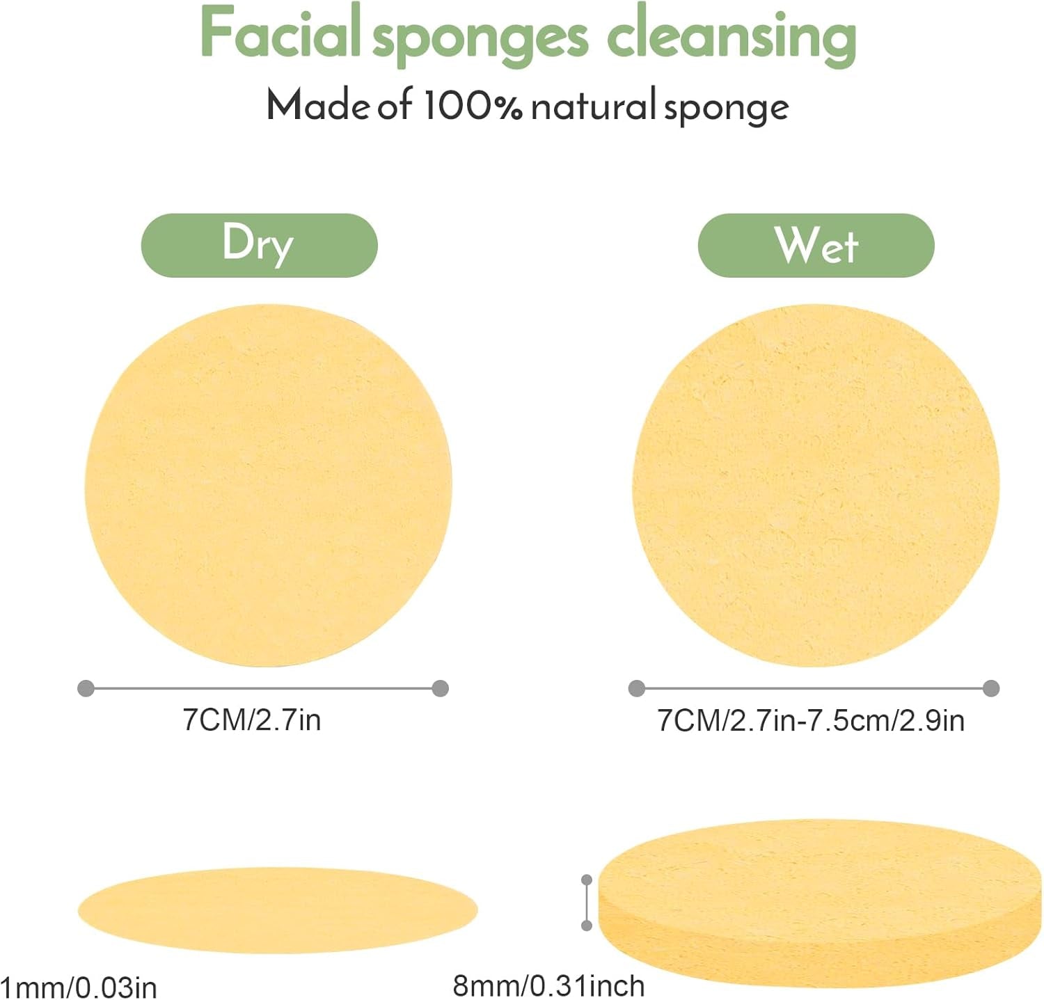 30-Piece reusable makeup remover pads set – 20 Bamboo Cotton rounds & 10 Facial sponges | Eco-friendly, washable with laundry bag