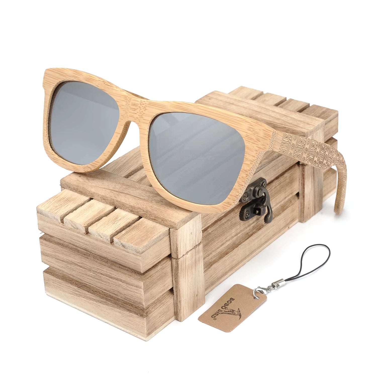 Luxury sunglasses, box sold separately Eco-Friendly Bamboo Retro Men, woman's glasses polarized Vintage Fashion Square Eyewear