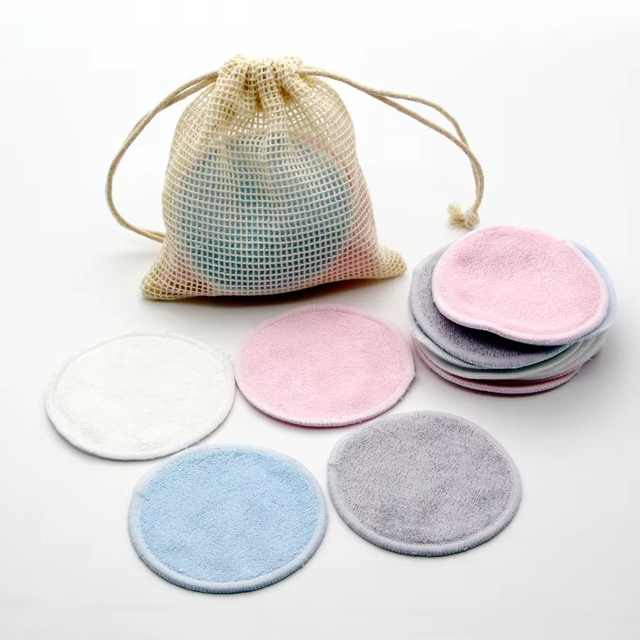 Reusable Bamboo Makeup Remover Pads – 12-Pack Washable & Eco-Friendly Cleansing Rounds