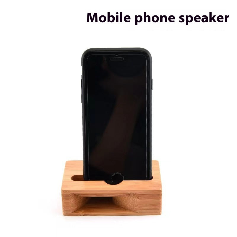 Bamboo holder, loudspeaker mobile phone - bracket base, eco friendly.