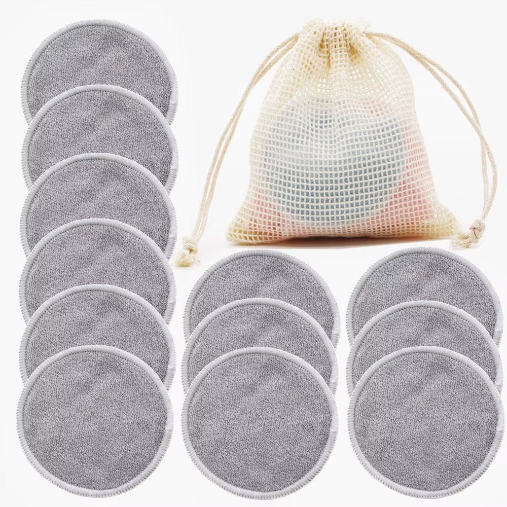 Reusable Bamboo Makeup Remover Pads – 12-Pack Washable & Eco-Friendly Cleansing Rounds