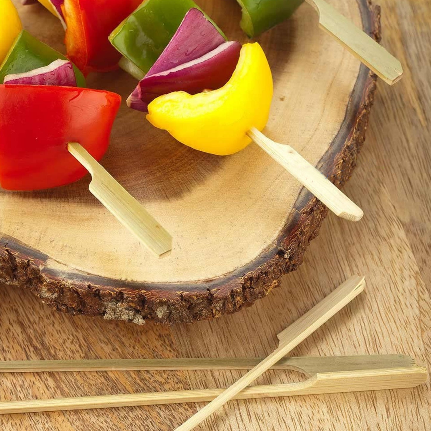 Eco-Friendly Bamboo Skewers – 50 or 100 BBQ Paddle Sticks for Kebab, Grill & Fruit