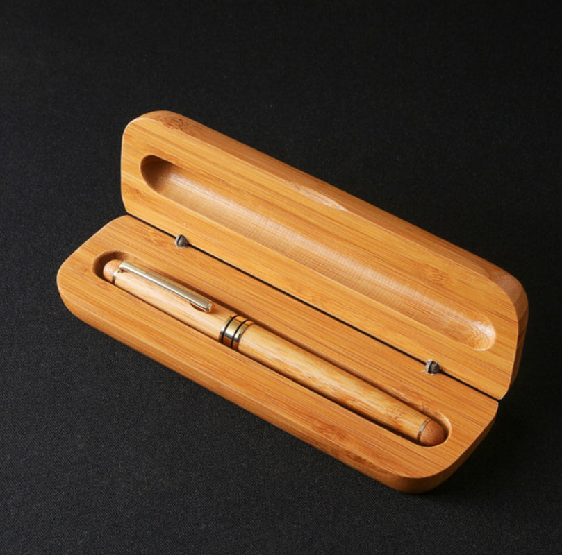 Eco-Friendly Bamboo Pen & Bamboo Box Set – Sustainable Ballpoint & Hard Pen.