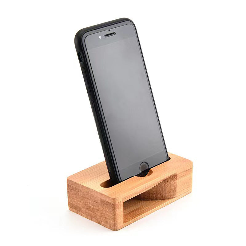 Bamboo holder, loudspeaker mobile phone - bracket base, eco friendly.