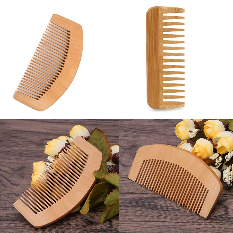 Natural bamboo wide-tooth comb – Anti-static, detangling & smoothing | Eco-friendly & sustainable