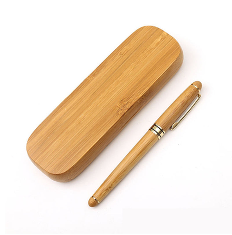 Eco-Friendly Bamboo Pen & Bamboo Box Set – Sustainable Ballpoint & Hard Pen.