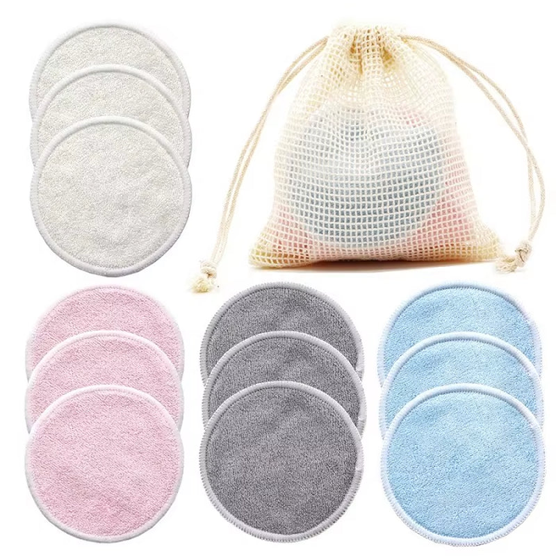 Reusable Bamboo Makeup Remover Pads – 12-Pack Washable & Eco-Friendly Cleansing Rounds