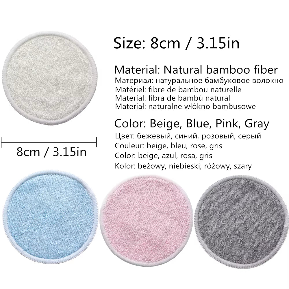 Reusable Bamboo Makeup Remover Pads – 12-Pack Washable & Eco-Friendly Cleansing Rounds