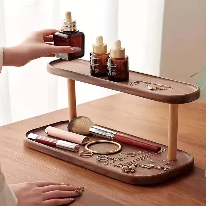 Sustainable Bamboo Desktop Organizer – Cosmetics, Jewelry & Décor Display