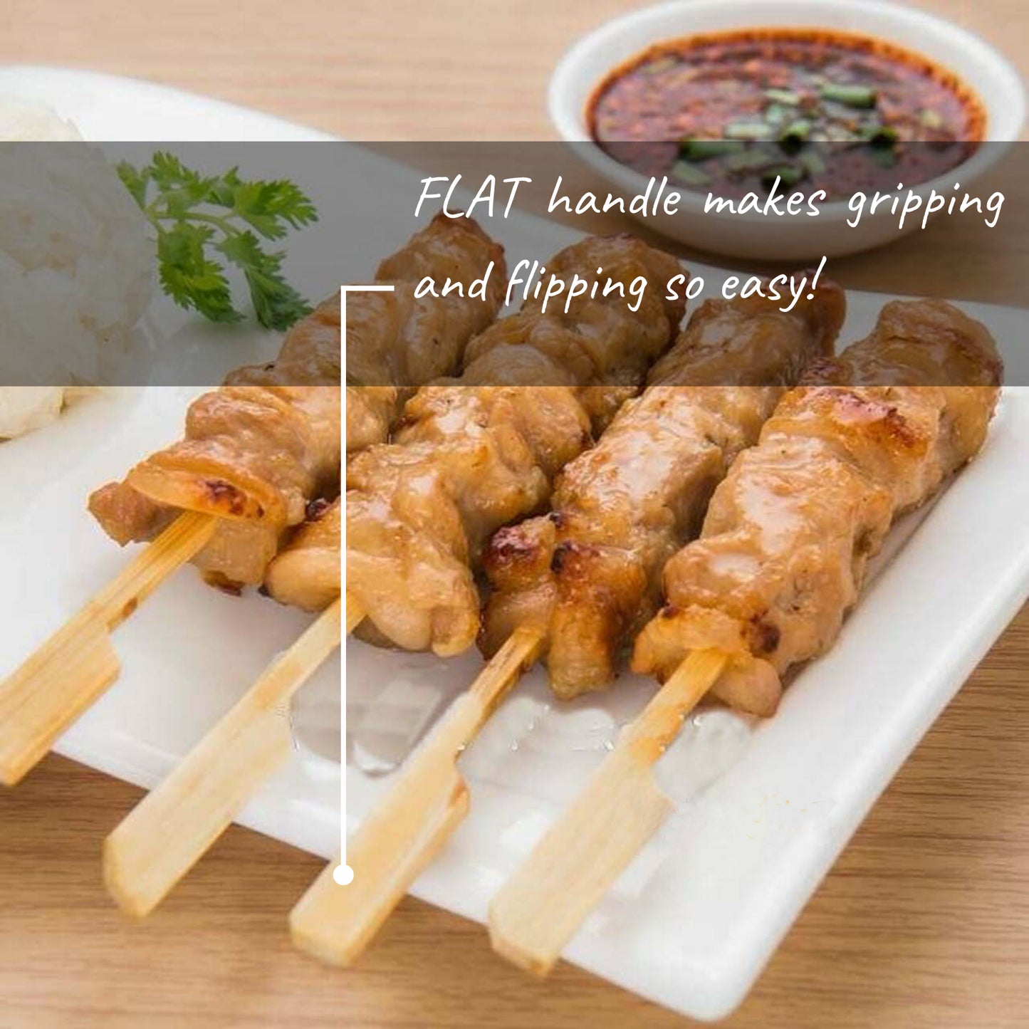 Eco-Friendly Bamboo Skewers – 50 or 100 BBQ Paddle Sticks for Kebab, Grill & Fruit