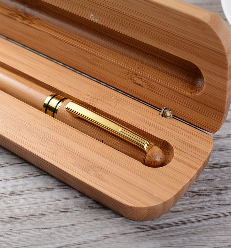 Eco-Friendly Bamboo Pen & Bamboo Box Set – Sustainable Ballpoint & Hard Pen.