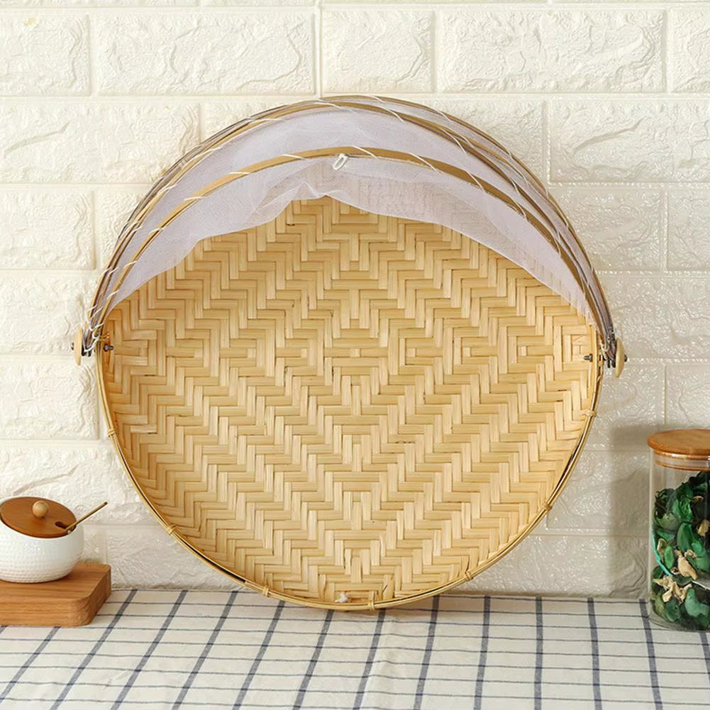 Eco-Friendly Bamboo Anti-Mosquito Food Cover – Handwoven, Foldable & Sustainable