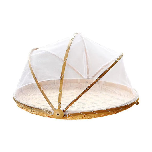 Eco-Friendly Bamboo Anti-Mosquito Food Cover – Handwoven, Foldable & Sustainable