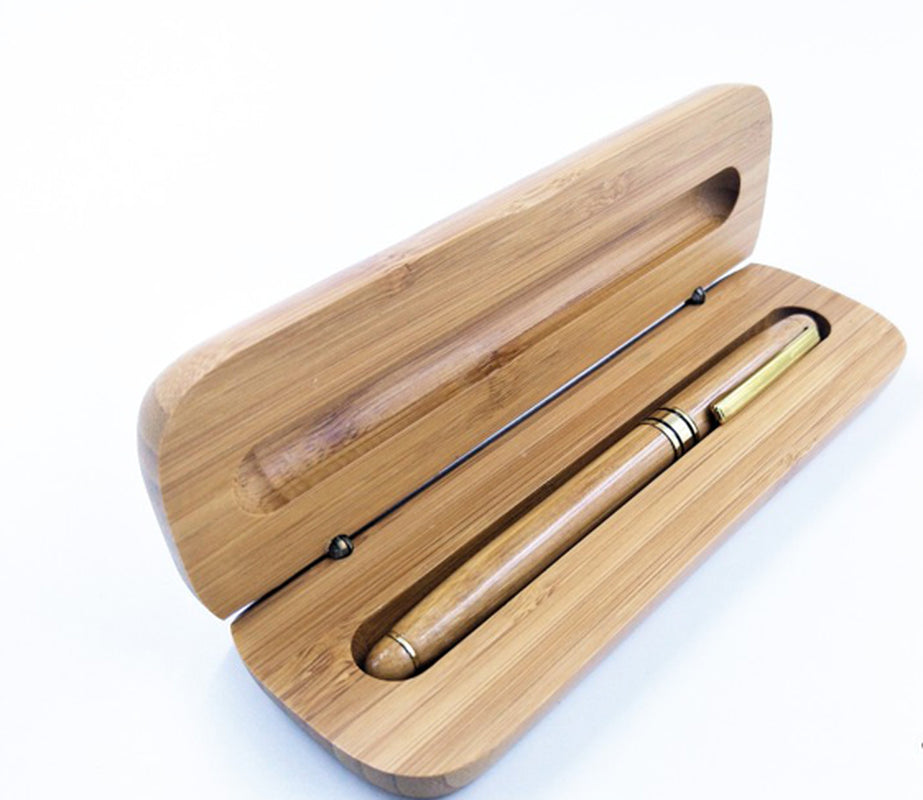 Eco-Friendly Bamboo Pen & Bamboo Box Set – Sustainable Ballpoint & Hard Pen.