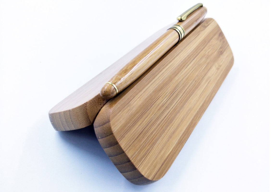 Eco-Friendly Bamboo Pen & Bamboo Box Set – Sustainable Ballpoint & Hard Pen.