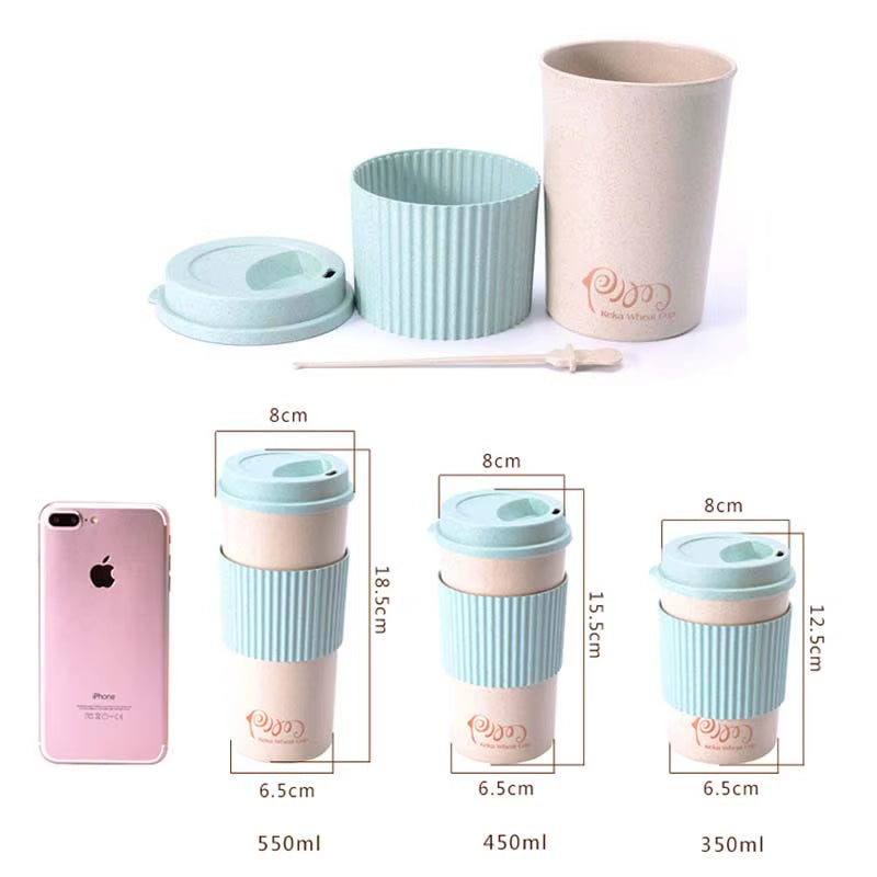 Travel Portable Pink Blue Green Polka Dot Thermal Insulated Tea Coffee Mug Cup Reusable Bamboo Fibre Eco Friendly Travel Mugs